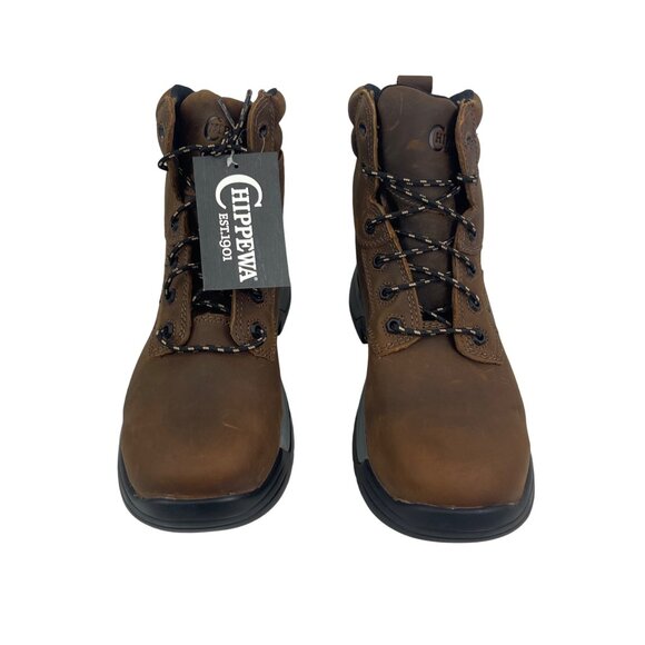 Chippewa Steel Toe Work Boots Size 10D Brown Leather - Picture 5 of 8